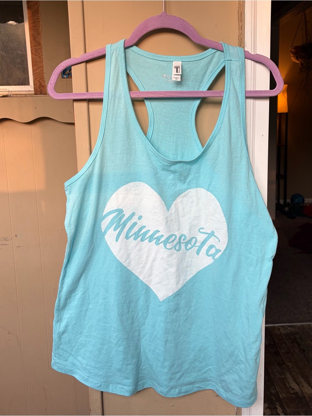 Light Blue "Minnesota" Heart Racerback Tank Top - Women's